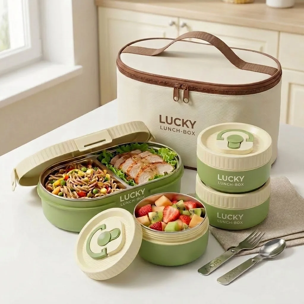 Food Storage With Dividers - 손잡이가 달린 304 스테인리스 스틸 보온