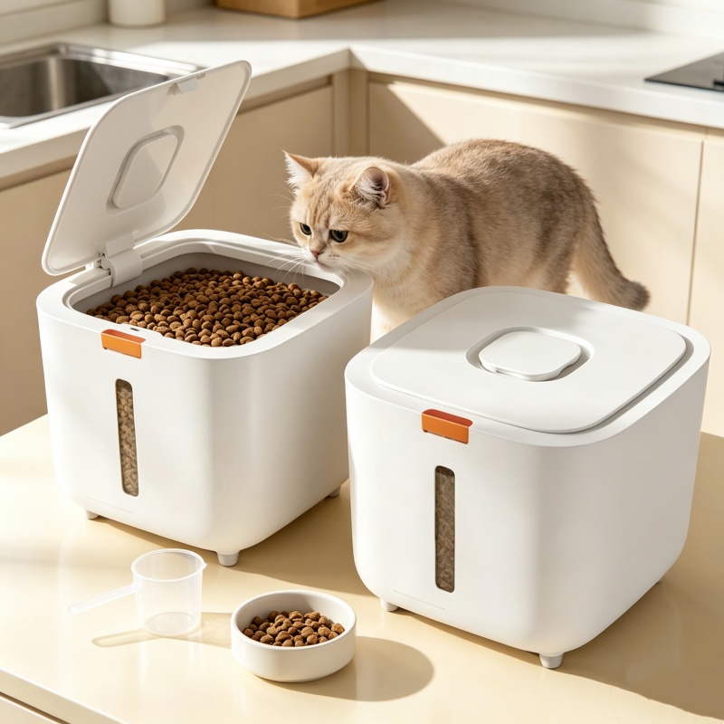 Food Storage With Dividers - 5/7KG 애완동물 사료 보관 상자, 밀봉된