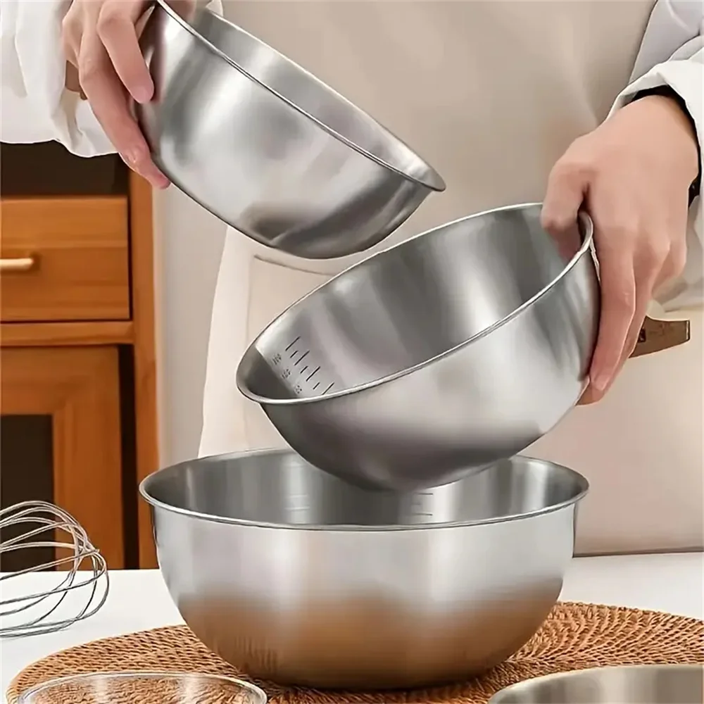 Food Storage Meals - 2026년형 스테인리스 스틸 믹싱 볼 세트,