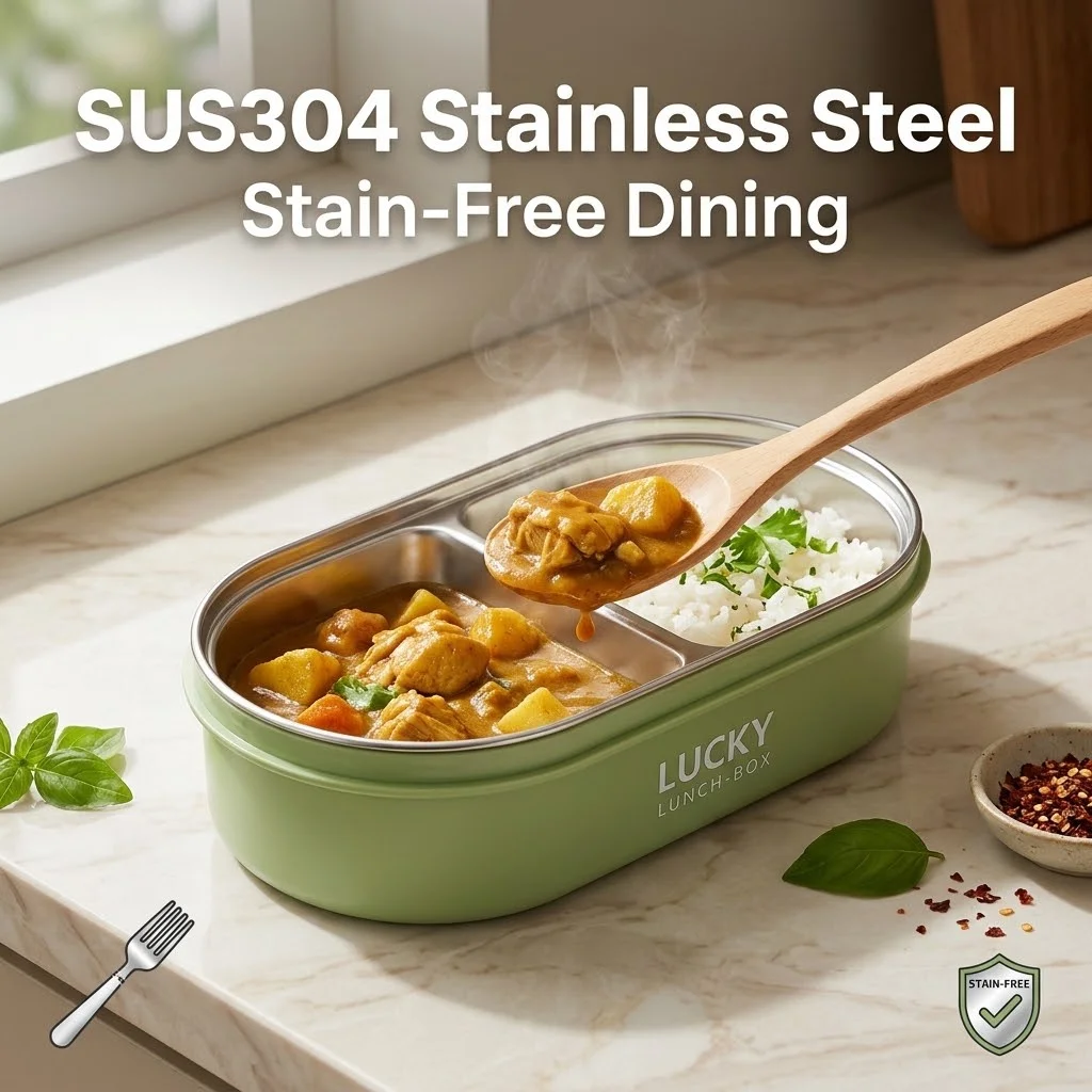 손잡이가 달린 304 스테인리스 스틸 보온 도시락통,  - Food Storage With Dividers 리뷰 및 가격