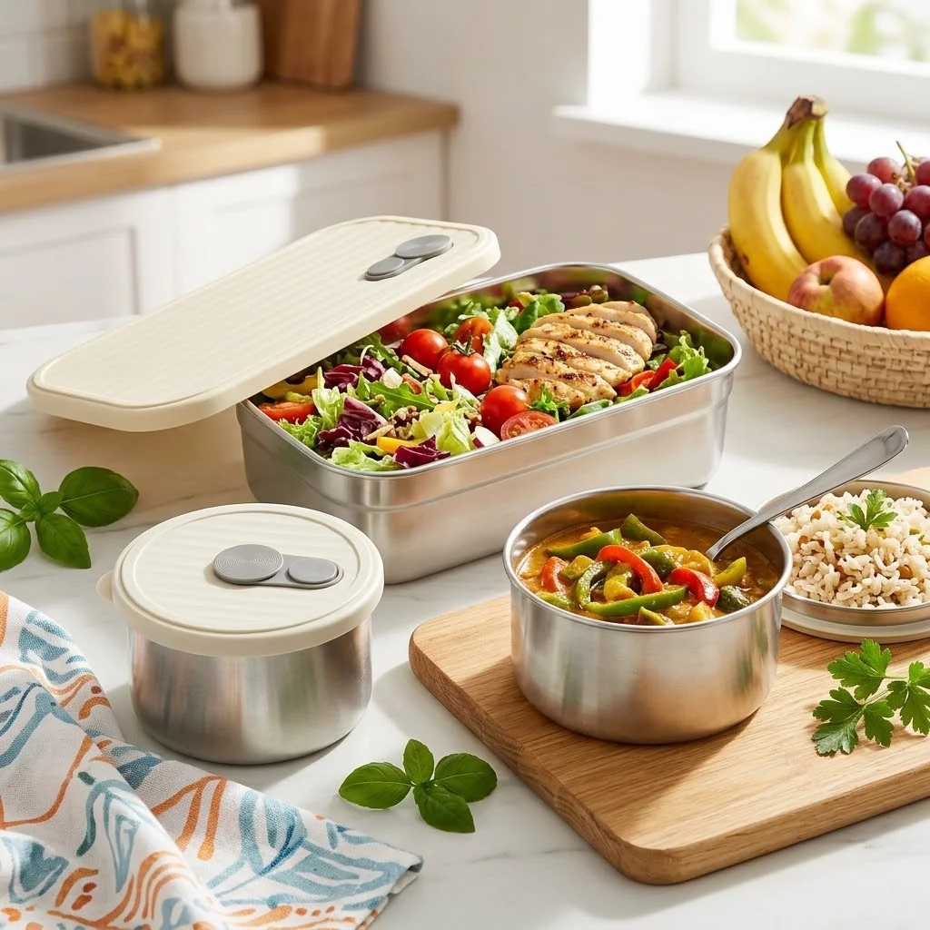 304 스테인리스 스틸 소재의 도시락 세트, 어린이 및 - Food Storage Oven Safe 리뷰 및 가격