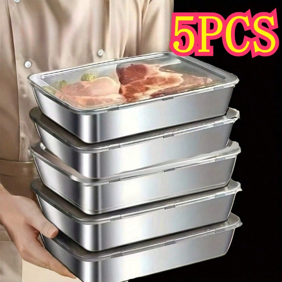 5개입 프리미엄 누수 방지 스테인리스 스틸 식품 보관  - Food Storage Meals 리뷰 및 가격