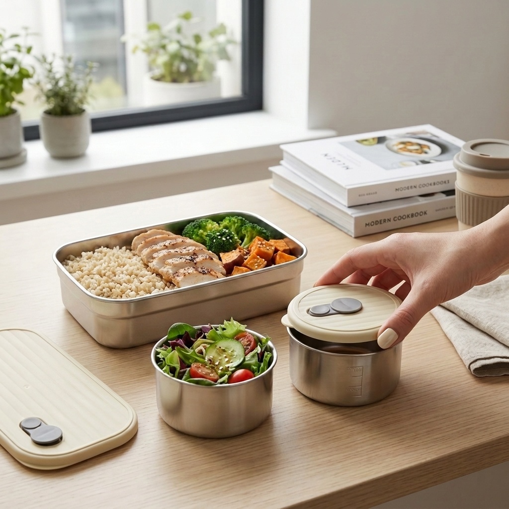 전자레인지 사용 가능 304 스테인리스 도시락 세트 3 - Food Storage Oven Safe 리뷰 및 가격